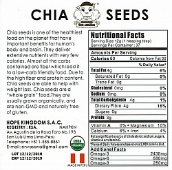 Chia seed label